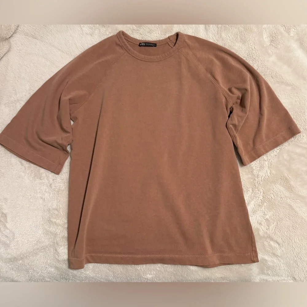 Zara Women's Tan Long Sleeve Top - Picture 4 of 8